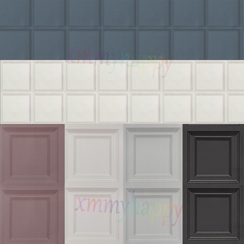 Modern square wood panels - panels, 3d