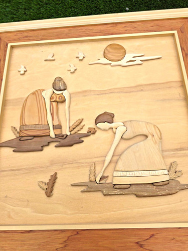 Framed wood relief - framed, wall