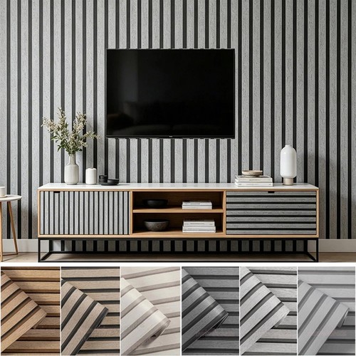 Charcoal wooden slat wall - wooden,