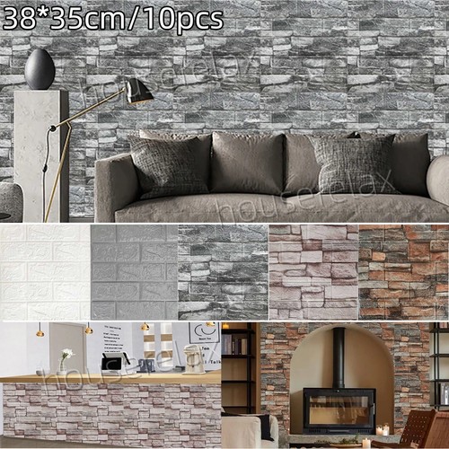 50x tile brick wall sticker - 3d,