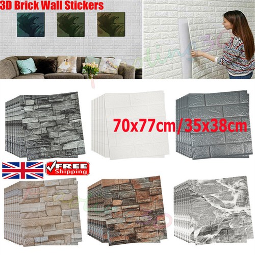 60x tile brick wall sticker - 3d,