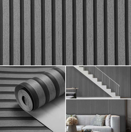 Wooden slat panel wallpaper - wooden,