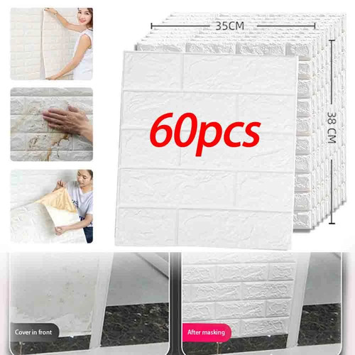 60x3d wall sticker tiles peel - 60x3d,